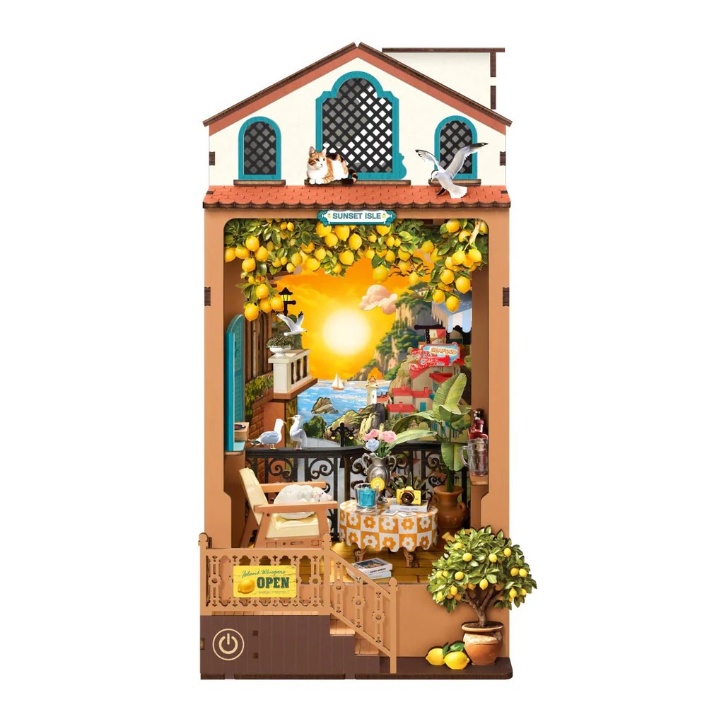 Rolife Book Nook Shelf Insert - TGB18 Sunset Isle ที่กั้นหนังสือ | บ้านตุ๊กตา โมเดลบ้าน ของเล่นศิลปะ DIY