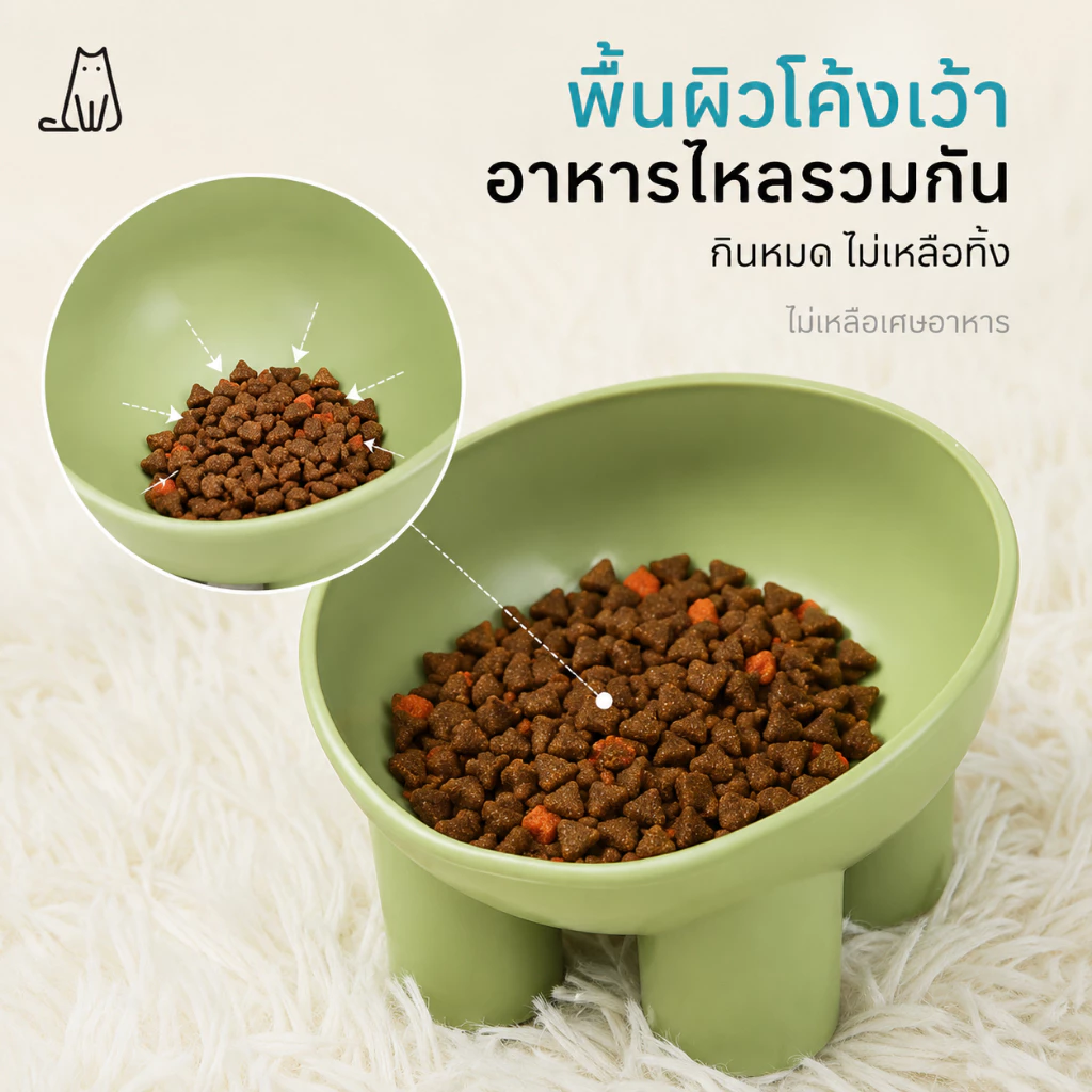 ชามอาหารสัตว์เลี้ยง ทรงเฉียง กันมด แมวและสุนัข thumbnail 6