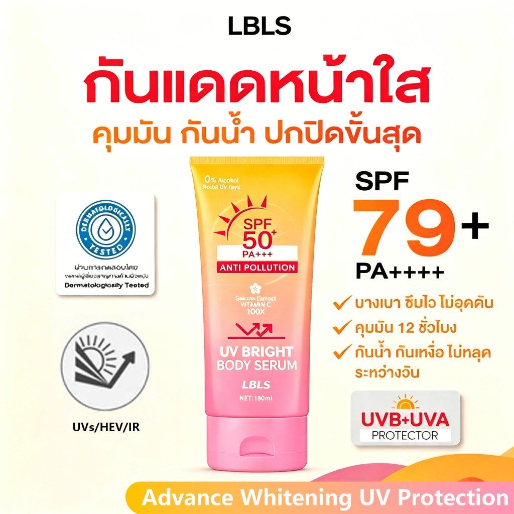 🔥ซื้อ 1แถม1🔥LBLS ครีมกันแดด Sun Block SPF 50 PA+++ 180g ครีมกันแดดมายช้อยส์ สำหรับผิวหน้าและผิวกาย ปกป้องผิวจากรังสียูวี