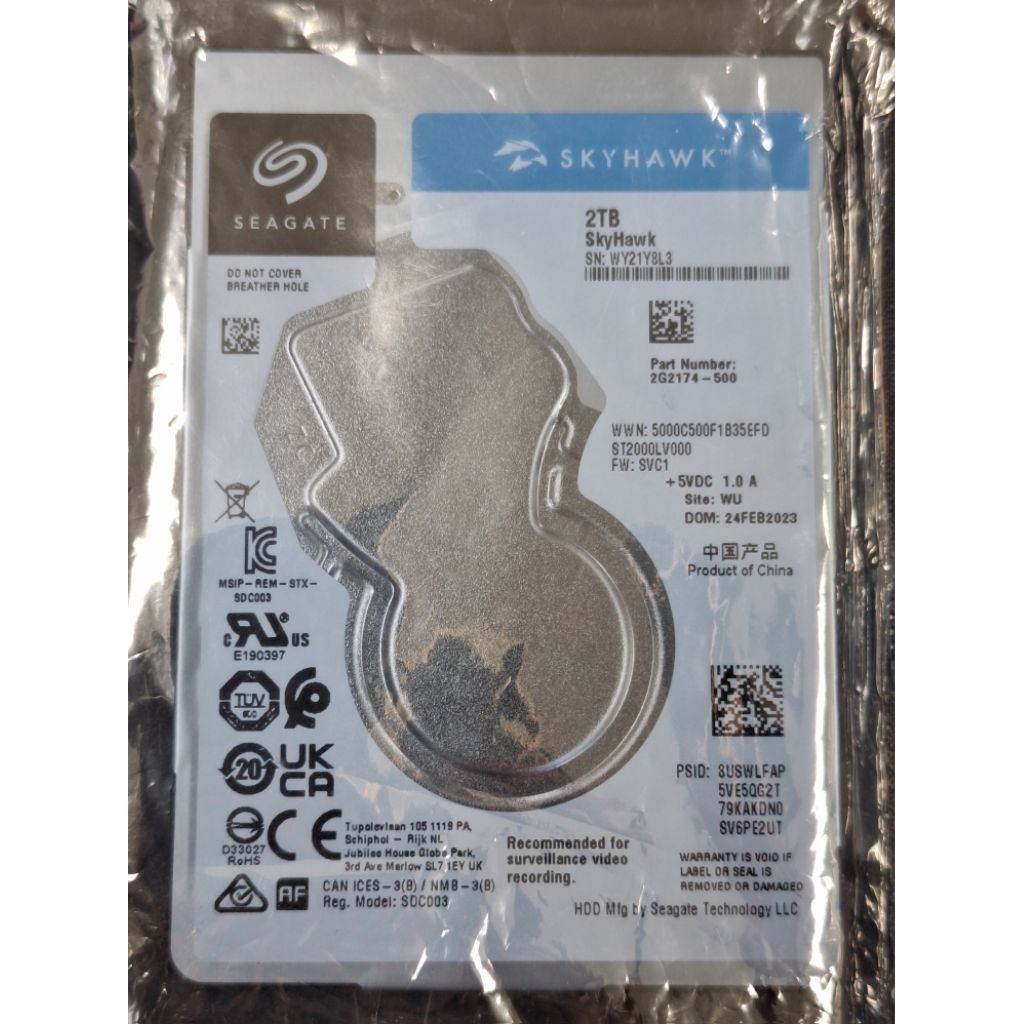 HDD 2.5 ใหม่ 2TB Seagate Skyhawk HDD CCTV PC NOTEBOOK