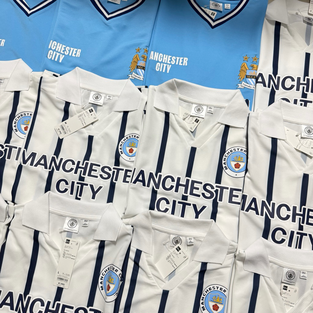 ( พร้อมส่งด่วน 📌 ) เสื้อ GU x Manchester City แท้ 100% 〰️ นายแบบสูง 181 ใส่ L