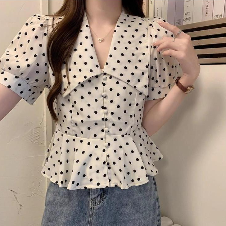 C&T#เสื้อเชิ้ตแขนสั้นผู้หญิง สไตล์ลำลองฤดูร้อน สามารถใส่คู่กับเสื้อตัวอื่นๆ ได้ สไตล์เรโทรสุดเก๋ #99139