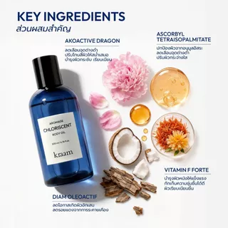 Kraam Aromage Chloriscent Body Oil 200 ml คราม อโรเมจ คลอริสเซนต์ บอดี้ ออยล์ สูตร คลอริสเซนต์ (กลิ่น Sweet Scent)