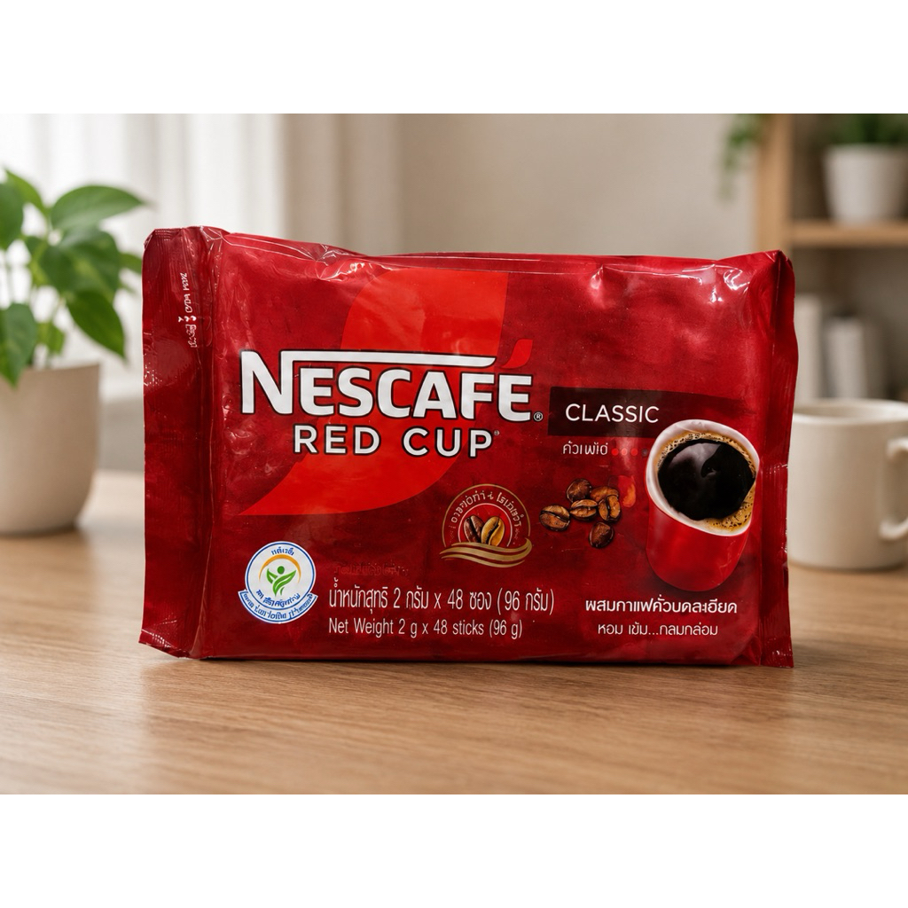 กาแฟสำเร็จรูปผสมกาแฟคั่วบดละเอียด 2 กรัม x 48 ซอง หอมกรุ่น รสชาติกลมกล่อม พกพาสะดวก