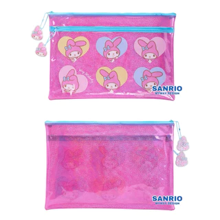 แฟ้มซองซิปขนาดF4 SANRIOใส่A4ได้ แท้100%💕พร้อมส่ง