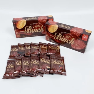 Lotte Binch Chocolate & MATCHA 102กรัม 12 ซอง บิสกิตเคลือบช็อกโกแลต รสช็อกโกแลต รสมัจฉะ 빈츠