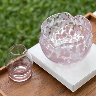 Ajisai matcha handmade bowl, ชามแก้วมัทฉะ Ajisai