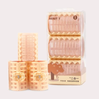 [A-9506] แกนม้วนผม 2-in-1 แบบมีกิ๊บหนีบในตัว (แพ็ก 3 ชิ้น) ยกโคนผม เพิ่มวอลลุ่ม ไม่ทำร้ายเส้นผม
