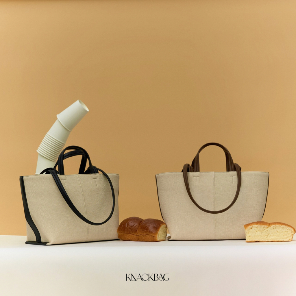 KNACKBAG - Sandy Bag - กระเป๋าแซนดี้แบ็ค ทรงช้อปปิ้งแบ็ค วัสดุ PU Canvas