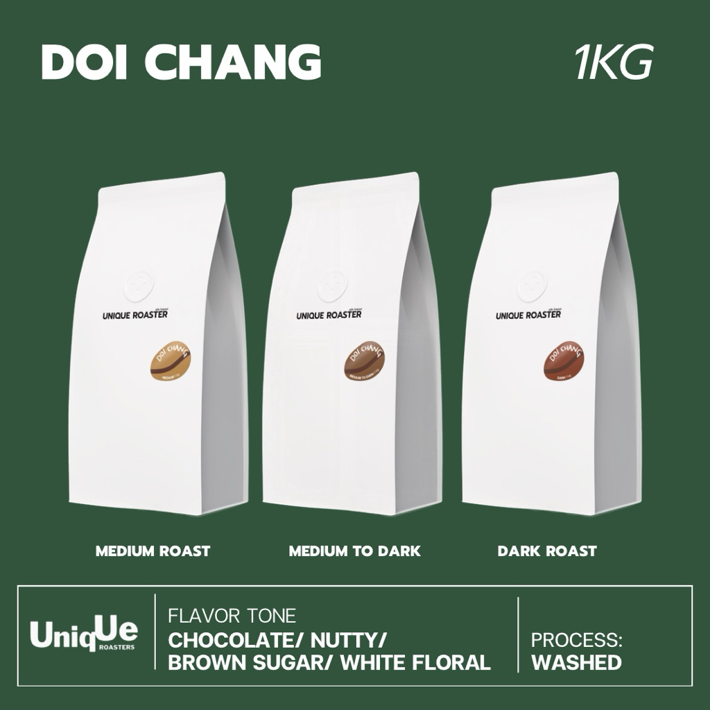 เมล็ดกาแฟดอยช้าง Doi Chang จ.เชียงราย เมล็ดกาเเฟไทย เกรดพรีเมี่ยม ( 5 กิโลกรัมขึ้นไปมีราคาส่งค่ะ )
