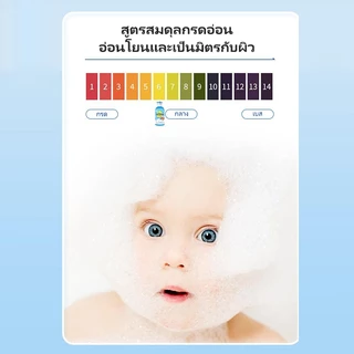 UMIZOKU แชมพูอาบน้ำสำหรับเด็ก อ่อนโยน อาบน้ำและสระผมในขวดเดียว สบู่เหลวเพื่อผิวและผม 2ni1 400m