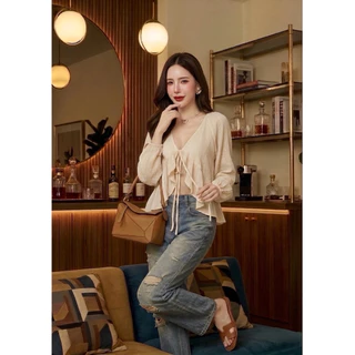 [พร้อมส่ง] Sora Blouse เสื้อซีทรูพริ้วเบา ดีไซด์ระบายรอบตัว ชุดไปคาเฟ่ ชุดไปทะเล by Lamoon apparel