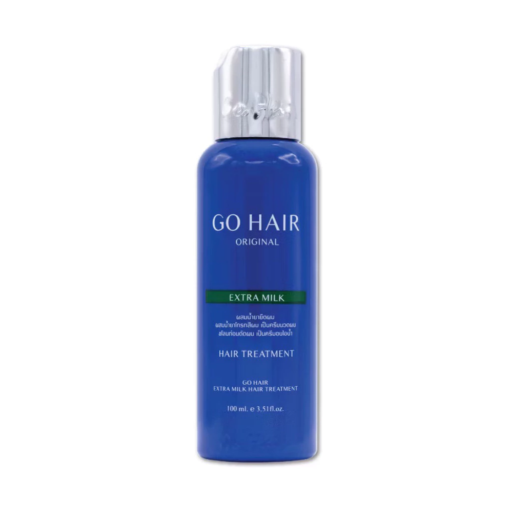 (ฟังVDOก่อนสั่งซื้อ❗️)Go Hair ครีมน้ำนมบำรุงผม สีน้ำเงิน ฟื้นฟูผมแห้งเสียให้นุ่มสลวย เงางาม มีน้ำหนัก 100ml.