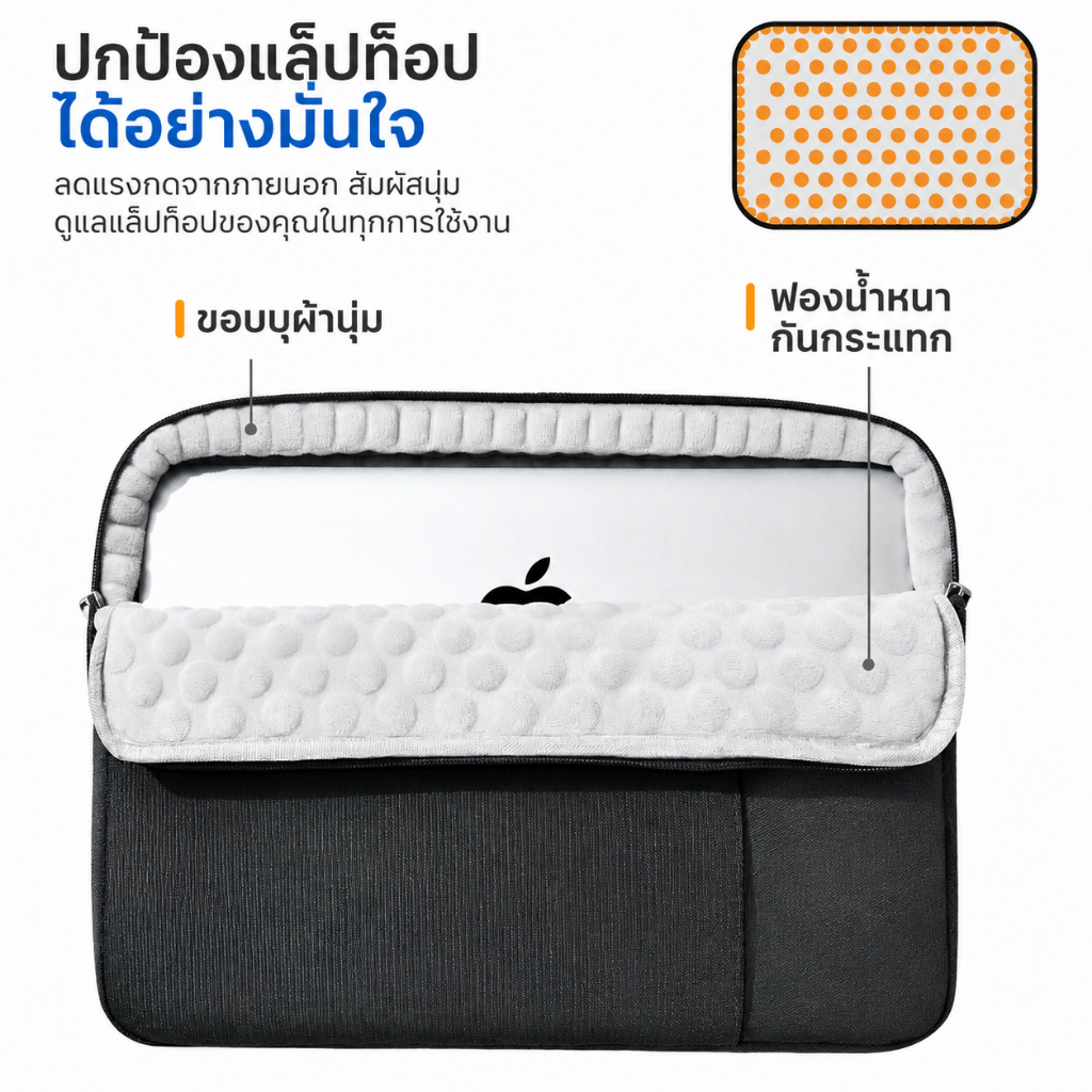 กระเป๋าโน้ตบุ๊ก กันกระแทก กันน้ำ Laptop Sleeve สำหรับ รูปที่ 2