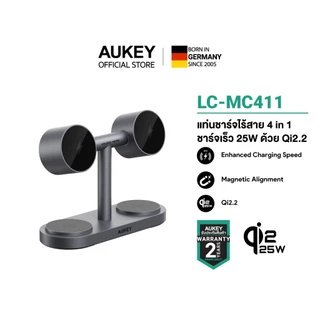 AUKEY LC-MC411 แท่นชาร์จไร้สาย MagFusion Titan 4-in-1 Wireless Charger Qi2.2 25W