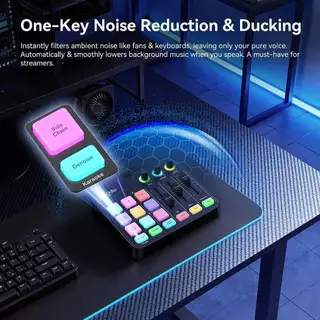 OneOdio SoloCaster Podcasting Mixer ออดิโออินเตอร์เฟส ออลอินวันเพื่อเหล่าสตรีมเมอร์ รับประกันศูนย์