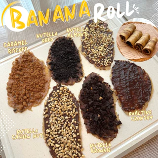 (ส่งฟรี ส่งไว) กล้วยโรลนูเทลล่า/คาราเมลโฮมเมด มีหลายใส้ นูเทลล่าฉ่ำใส้แน่น หอมหวานอร่อย