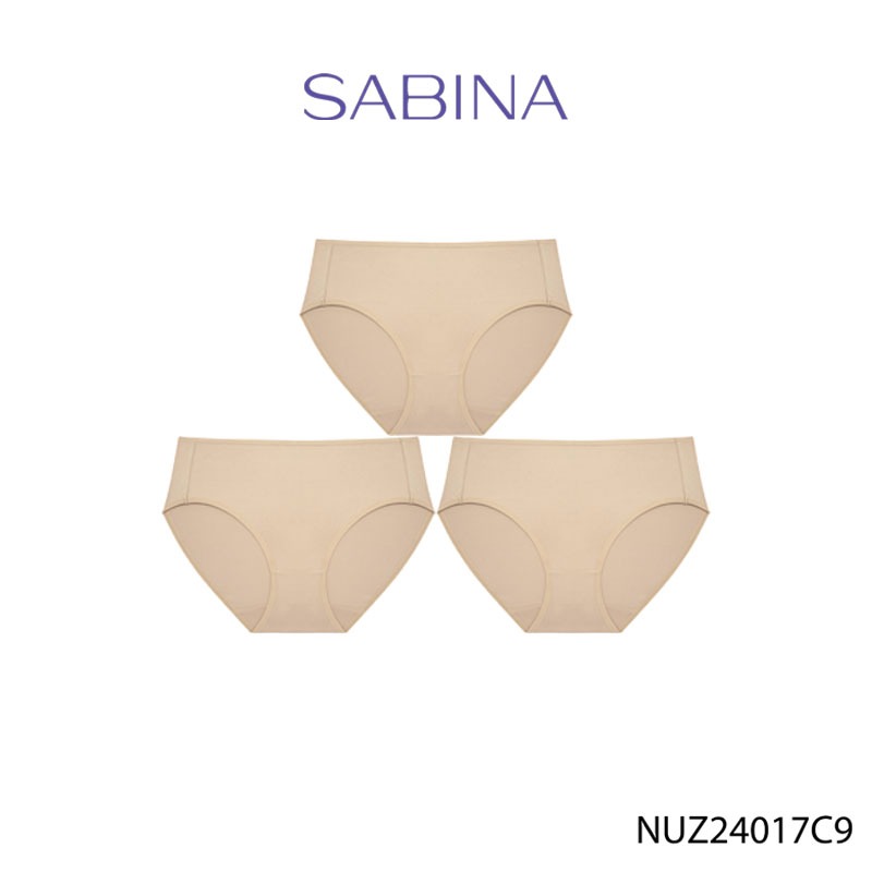 [Online Exclusive] (Set 3 ชิ้น) Sabina Panty Zone Seamless Series กางเกงในทรงเอวสูงปานกลาง รหัส NUZ25021BL สีฟ้า