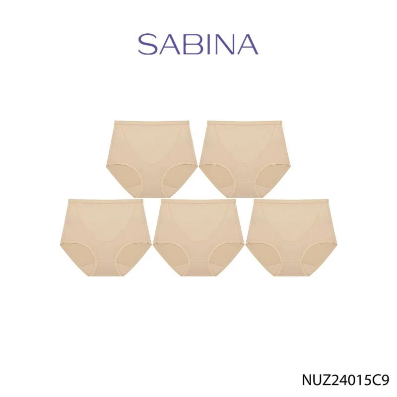 Sabina กางเกงชั้นใน (Set 5 ชิ้น) Keep Front Control Keep Series กางเกงในทรงเอวสูง รหัส NUZ24015C9 - สีเนื้อเข้ม