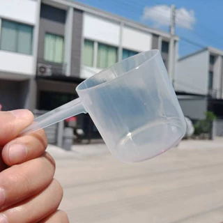 ช้อนตวงพลาสติก 35กรัม ใส ก้นแบน ขนาด 70mL.- 35g/70mL Plastic measuring spoon Flat-Bottomed