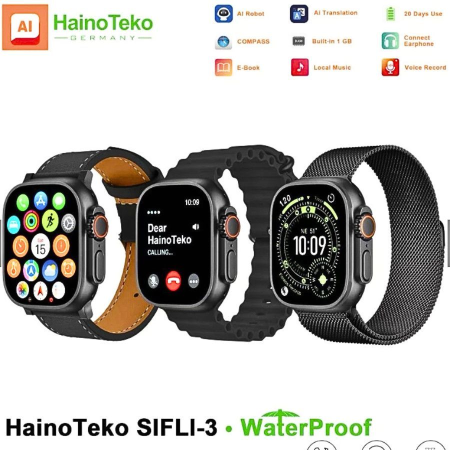 สมาร์ทวอทช์กันน้ำ แบตอึด New! Haino SIFLI-3 AI Smartwatch เปลี่ยนสายได้ รองรับทุกระบบ โทรได้  เชื่อมต่อกับบลูทูธมือถือ