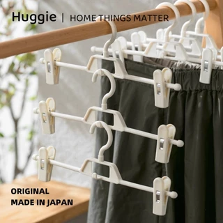 Huggie 20pcs ที่หนีบกางเกงพลาสติกกันลื่น สำหรับใช้ในบ้าน ที่แขวนกางเกงไร้รอยต่อ ความยาวปรับได้ ไม่มีร่องรอย