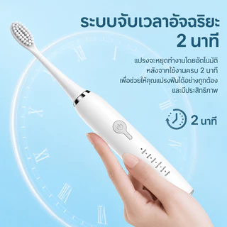 Momwell แปรงสีฟันไฟฟ้าโซนิค รุ่น 5 โหมดการทำความสะอาด แบตเตอรี่ทนทาน ทำความสะอาดง่าย