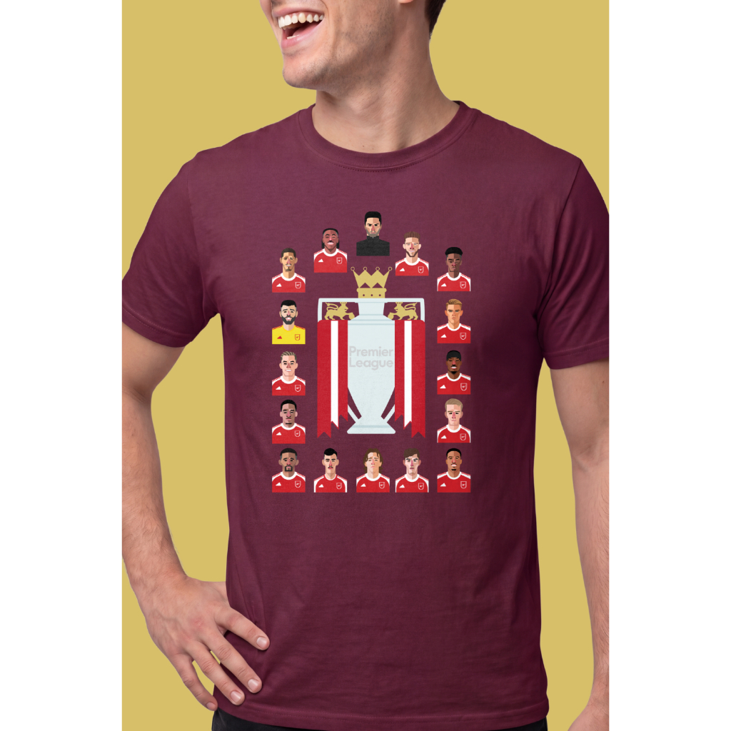 PSM เสื้อยืดลายนักฟุตบอล เสื้อยืดลาย อาร์เซน่อล Arsenal แชมป์พรีเมียร์ลีก