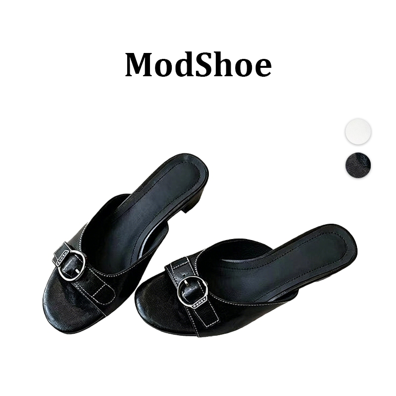 Modshoe รองเท้าส้นสูงผู้หญิง แฟชั่นเกาหลี  ส้นหนา 3 ซม พื้นนิ่มพิเศษ ไซส์ 36-40