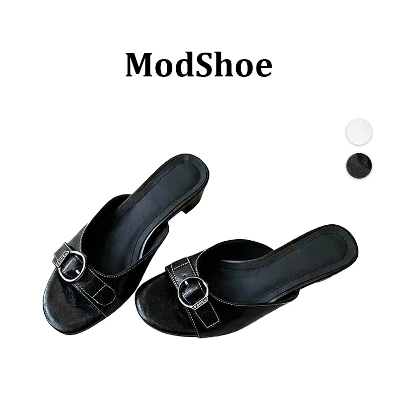 Modshoe รองเท้าส้นสูงผู้หญิง แฟชั่นเกาหลี ส้นหนา 3 ซม พื้นนิ่มพิเศษ ไซส์ 36-40