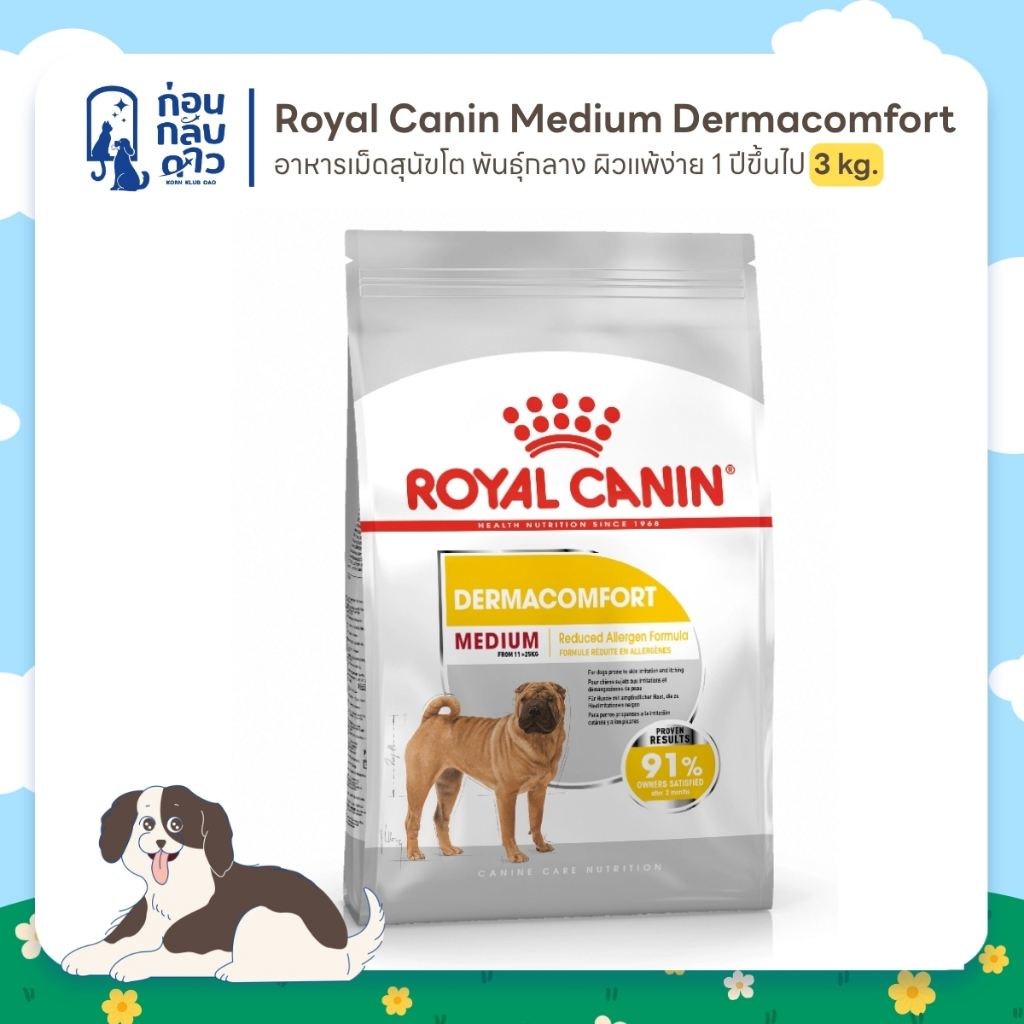 Royal Canin Medium Dermacomfort อาหารเม็ดสุนัขโต พันธุ์กลาง ผิวแพ้ง่าย อายุ12เดือนขึ้นไป