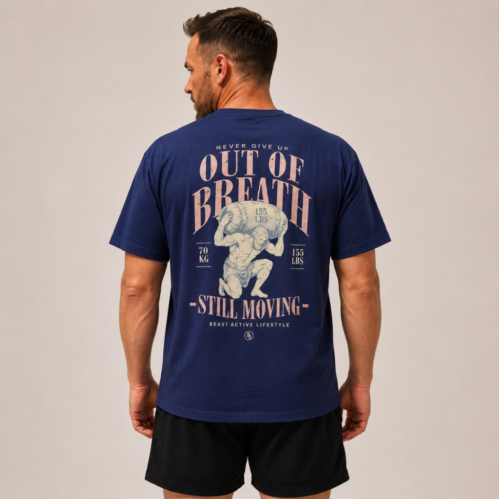 Out of Breath | Navy | Cotton + Spandex ผ้าคุณภาพพรีเมี่ยม นุ่ม เด้ง
