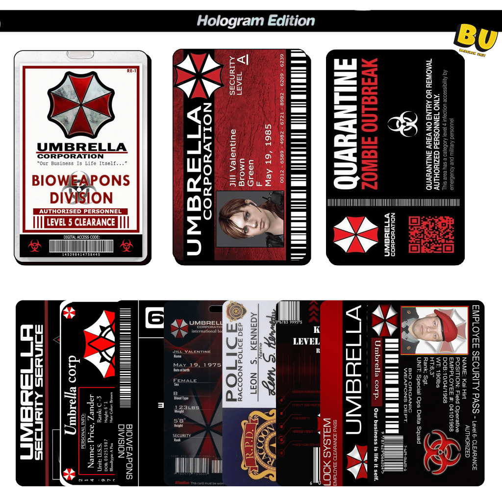 [ส่งฟรี] สติกเกอร์ติดบัตร ATM BTS VISA สกินการ์ด [ STICKER SKIN CARD ] ลาย : Resident Evil : BU