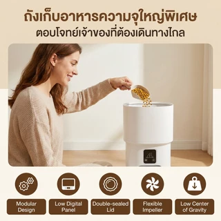 เครื่องให้อาหารอัตโนมัติ Smart Pet Feeder 4L WiFi Tuya แอปควบคุมระยะไกล ที่ให้อาหารสัตว์อัตโนมัติ