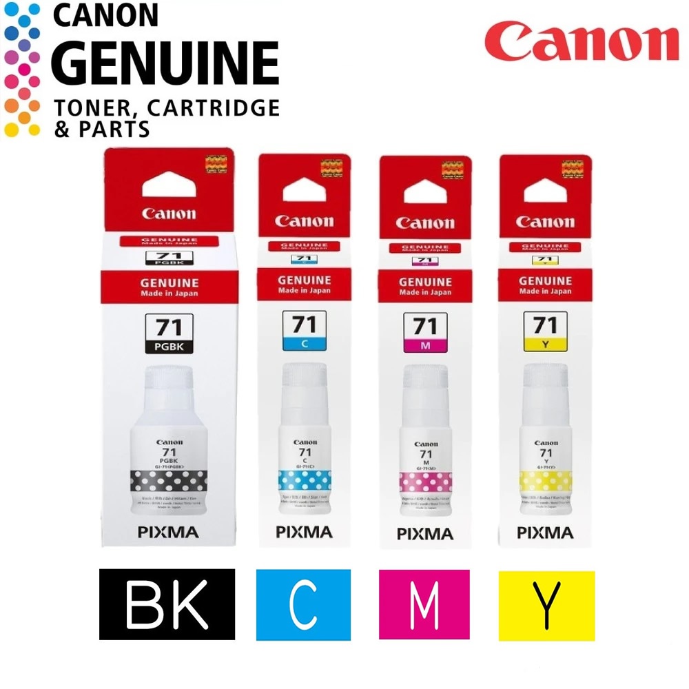 Canon 71 GI71 GI-71 ตลับหมึกอิงค์เจ็ท รุ่น GI 71 BK / C / M / Y และ PACK 4 สี