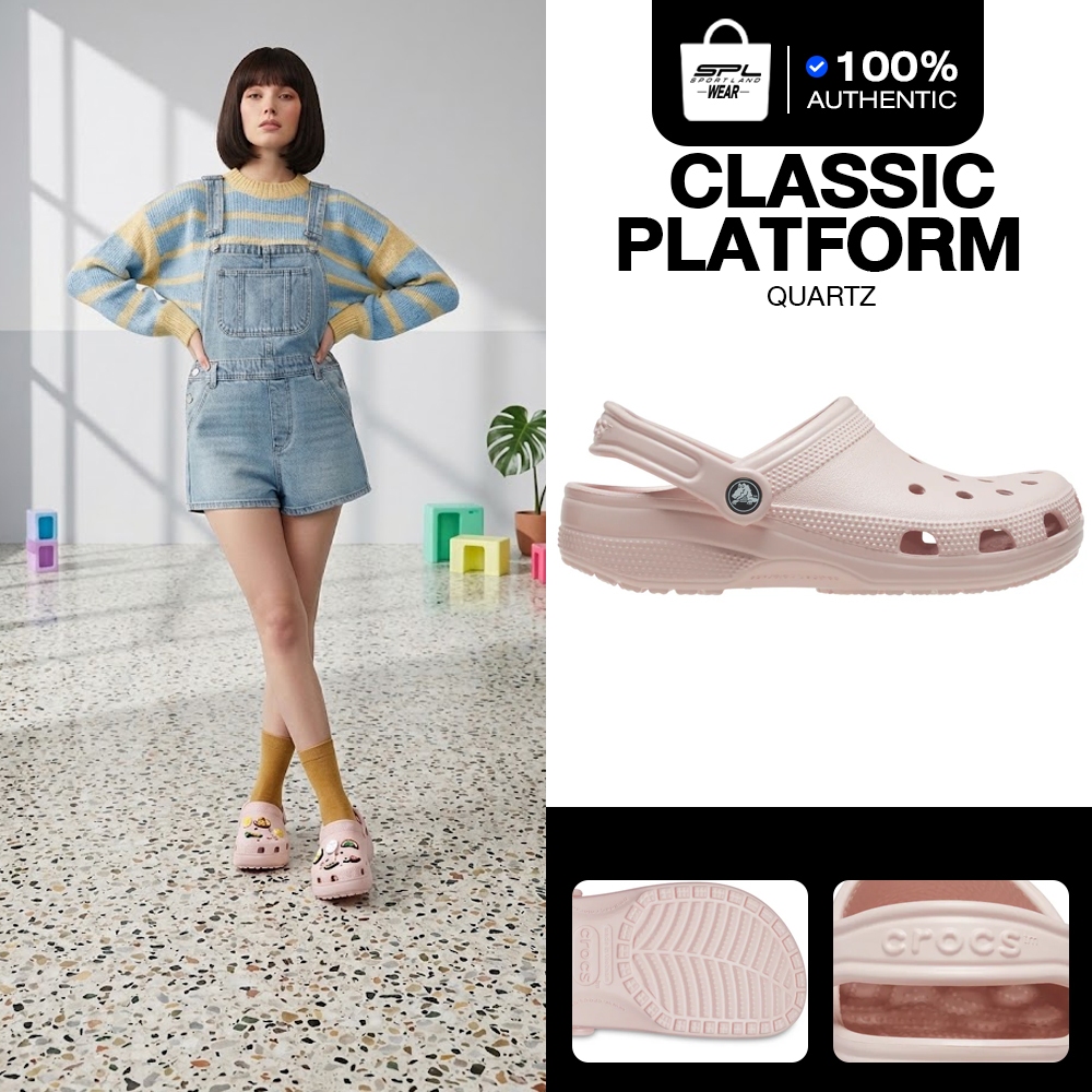 Crocs รองเท้าแตะ รองเท้าแฟชั่น CR W Classic Platform Clog 206750-6UR (2590)