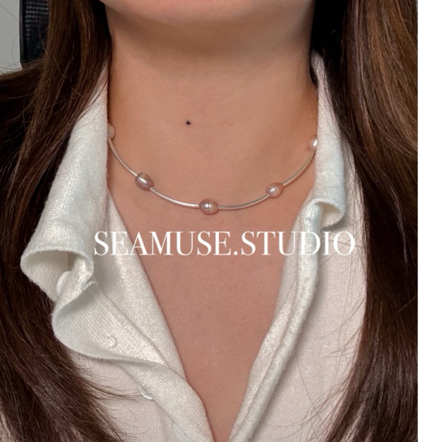 seamuse : ไข่มุกแท้สีชมพูขนาด 5-6 มิล