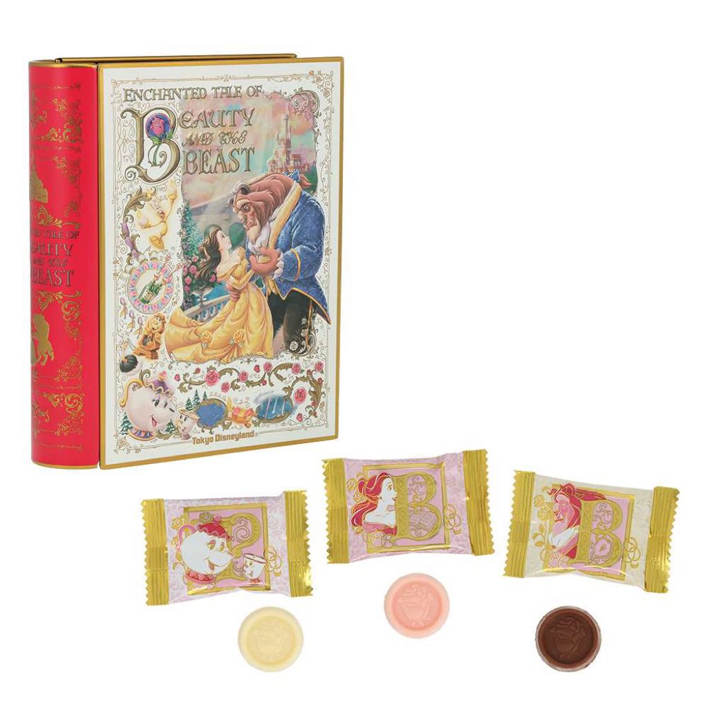 พร้อมส่ง Tokyo Disneyland Beauty and the beast กล่องสแตนเลสพร้อมขนมช็อกโกแลต Disney Resort