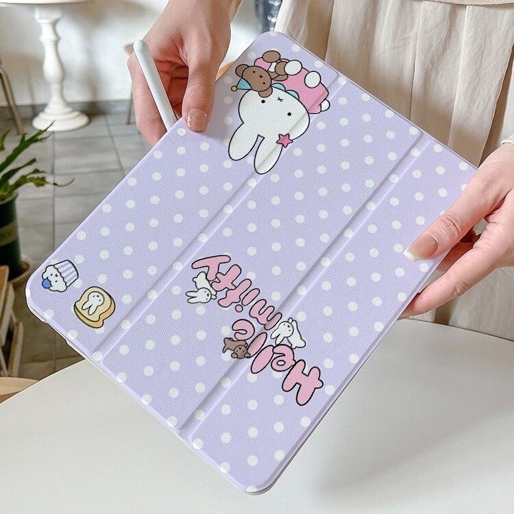 🚀จัดส่งทันที🚀เคสไอแพด การหมุน 360 องศา Miffy Pro12.9 Air8 11 Air7 13 Gen12 polka dots เคสipad Mini7