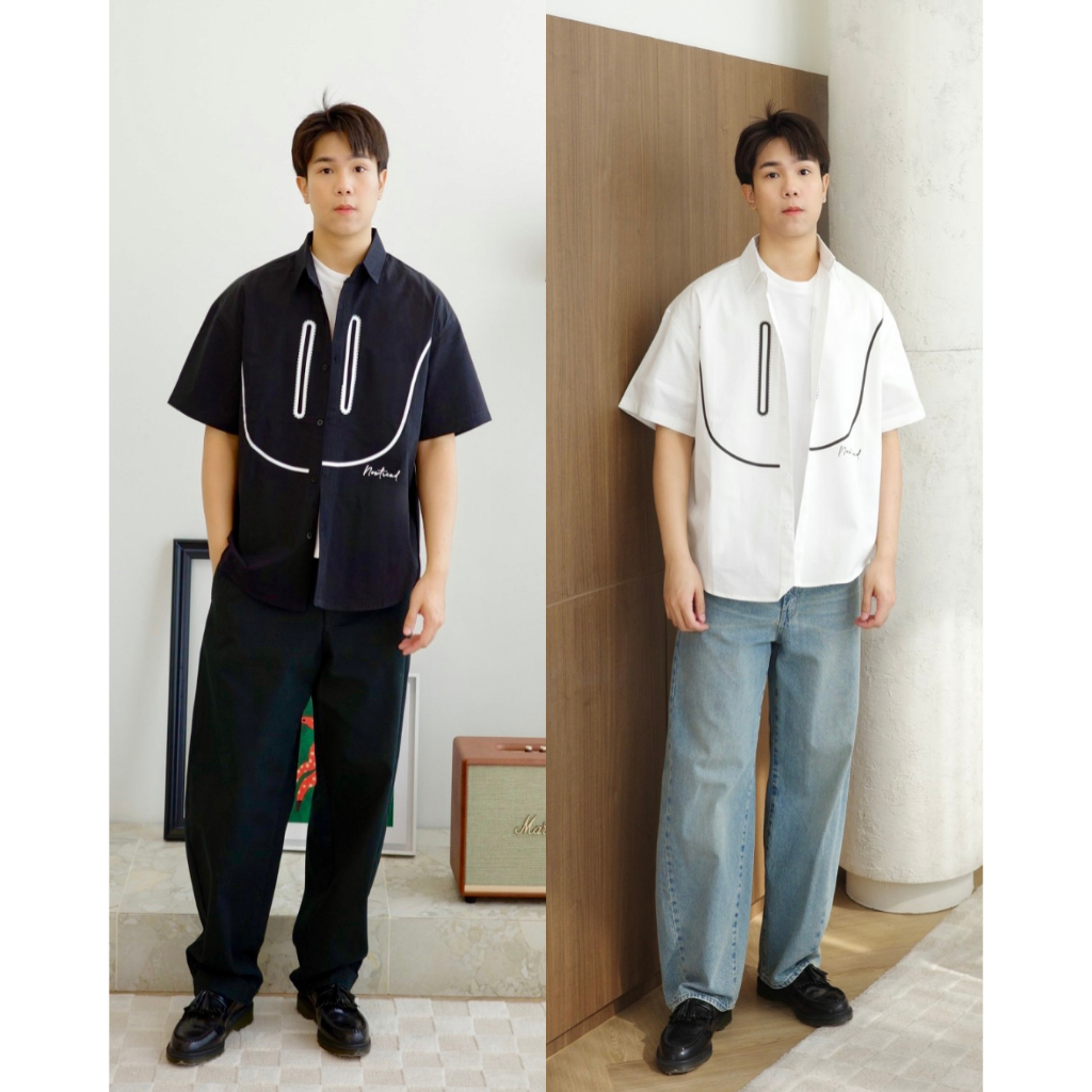 เสื้อเชิ้ตเกาหลีดีไซน์หรูผ้าพรีเมียมรุ่น SMILEYY Luxury Korea Shirt Premium