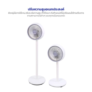 KASHIWA พัดลมตั้งพื้น รุ่น FS-1012 ปรับระดับความสูงได้ ขนาด 9 นิ้ว พัดลมสไตส์มินิมอล ประกันสินค้า 1 ปี