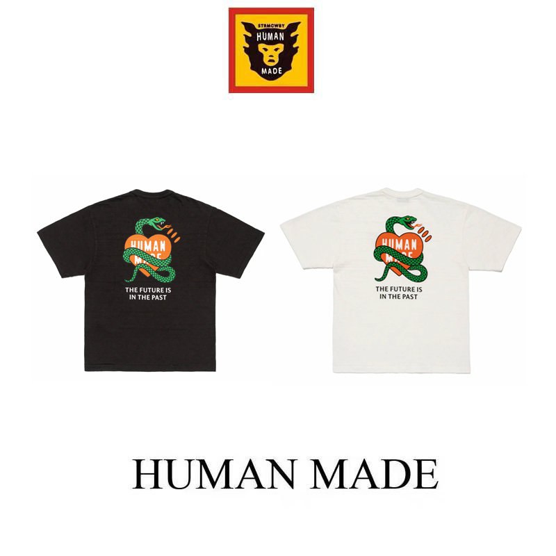 【Human Made】🇯🇵 พร้อมส่ง/ เสื้อ human made เสื้อคอกลมแขนสั้นพิมพ์ลายงู