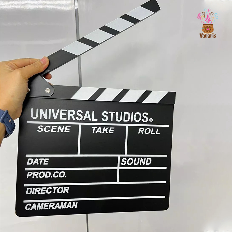 กระดานสเลทคัทฉาก สำหรับถ่ายทำภาพยนตร์ ใช้ชอล์คเขียนได้ สเลท clapper board สเลทคัทฉาก สเลทคัดฉาก พรอพถ่ายรูป 20x20cm