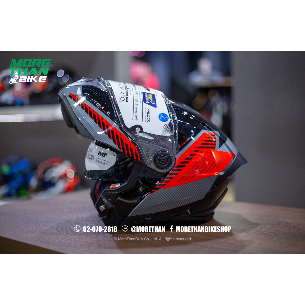 หมวกกันน็อค MT รุ่น Atom 2 SV ลาย Striker Gloss Red