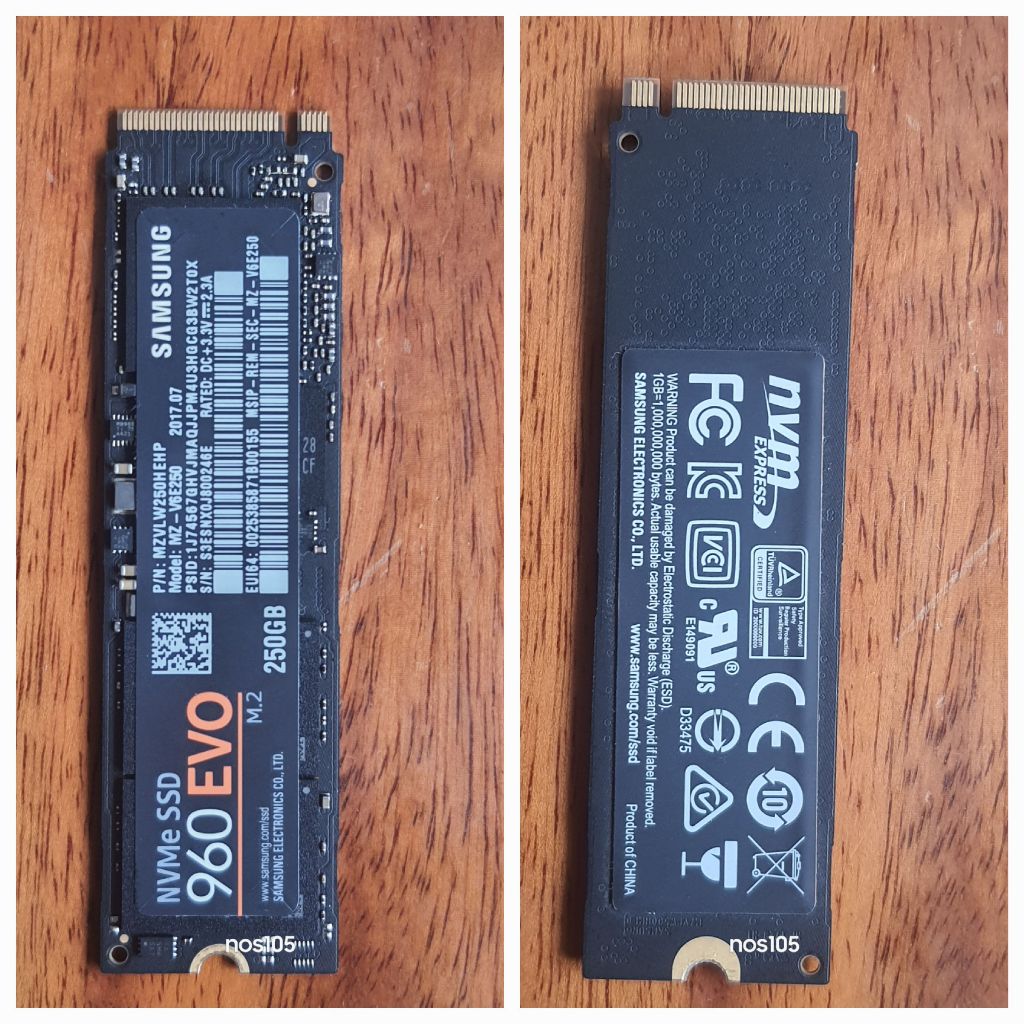 Samsung 960 EVO 250GB M.2 NVMe SSD + UGREEN M.2 NVMe SSD Enclosure 300569