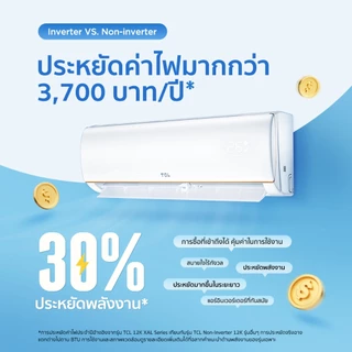TCL แอร์ ระบบ FreshIN 3.0 สั่งงานด้วยเสียง ขนาด 18200 BTU รุ่น TAC-19CSD/P7 T-AI Energy Saving Inverter ประหยัดไฟเบอร์ 5