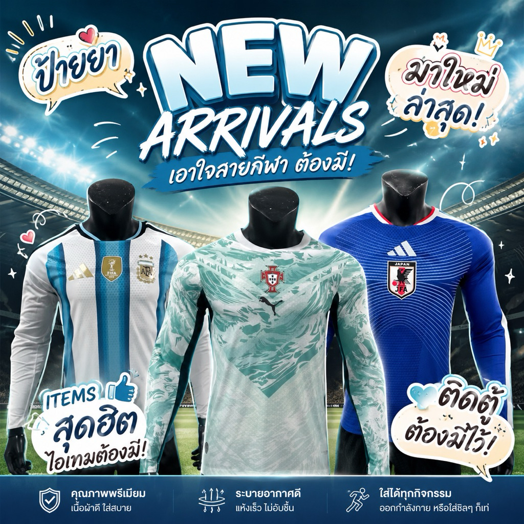 เสื้อกีฬา Player Style แฟชั่นสปอร์ต ใส่ได้ทั้งออกกำลังกายและลำลอง