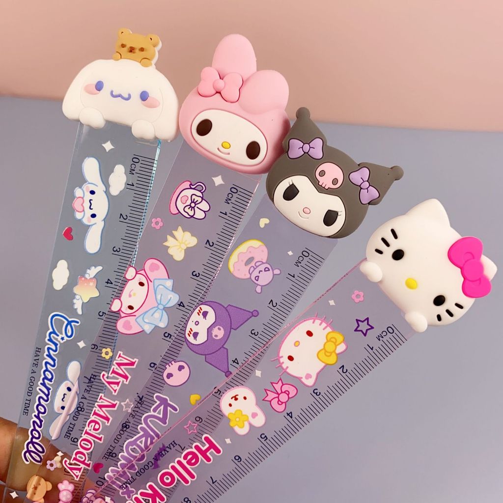 ไม้บรรทัดพลาสติก ขอบหยัก Sanrio ขนาด 15 ซม.พลาสติก มีให้เลือก 4 ลาย อุปกรณ์การเรียนเครื่องเขียน