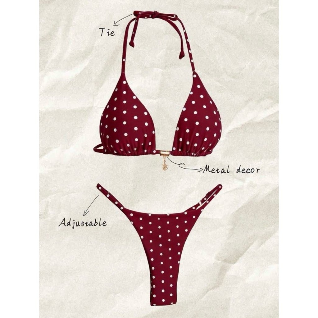 Swim Mod ชุดบิกินี่ลายPokadot เซ็ต2ชิ้นสินค้าใหม่แซ่บๆเข้าเซ็ท (Pre-Order)