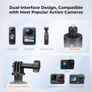K&F CONCEPT Quick-Release ไม้เซลฟี่ 1.68m tripod Auto-Open&Close for Insta360 X5/OSMO 360/Pocket 3/4
